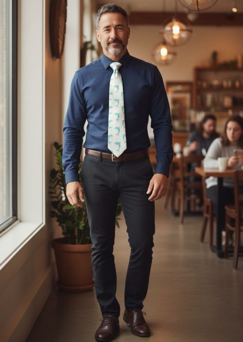 Beautiful Handmade Dolphins Tie - Adult Necktie